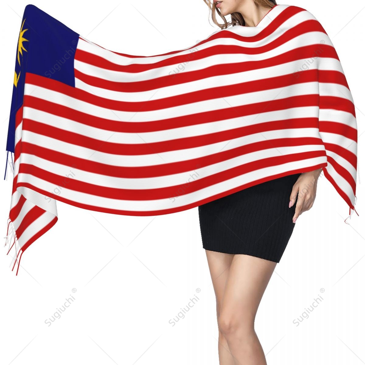 Women Fashion Malaysia - Malaysia Flag Scarf Pashmina Warm Scarves