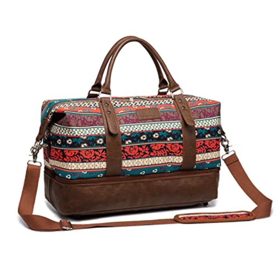 Canvas Tote Bag - Garment Bag with Shoes Compartment, Duffel
