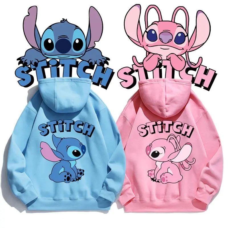 Women'S Fashion Hoodie - Cartoon Stitch Hoodie Loose Long-sleeved Hooded