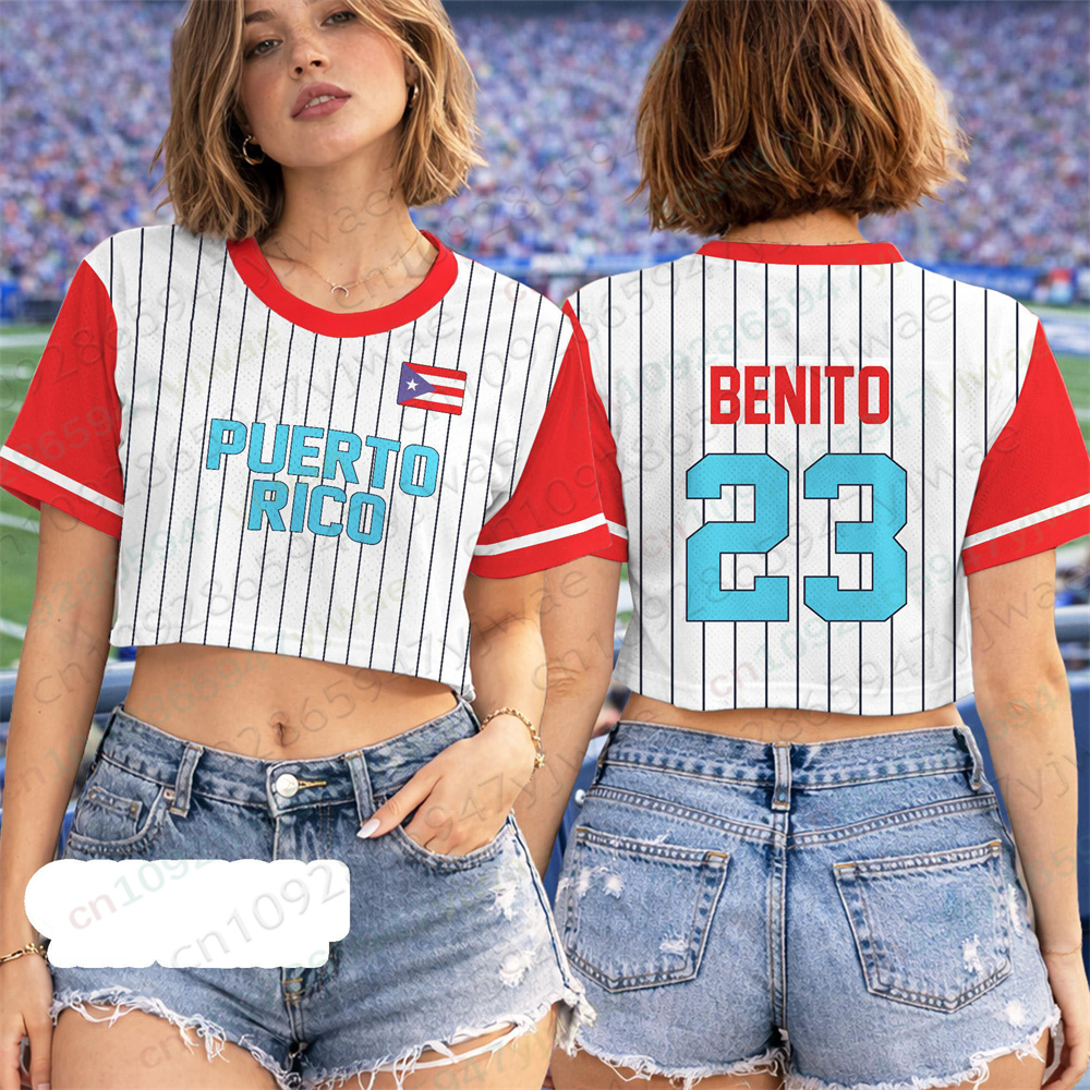 Puerto Rico Crop Top Jersey Pu - Women'S Fashion Rugby Shirt recension och pris