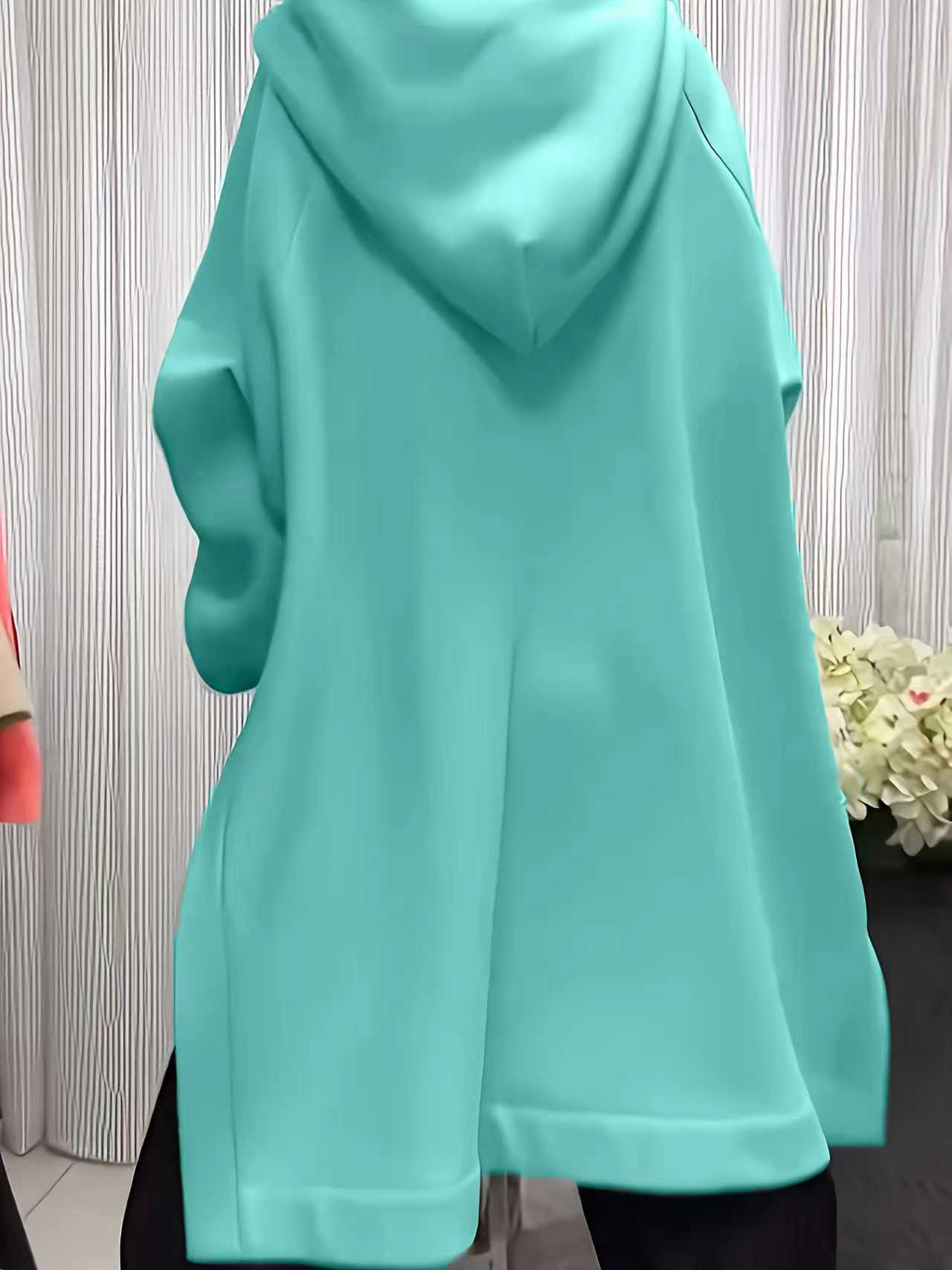 Plus size long sleeve solid co - Women'S Fashion Hoodie recension och pris