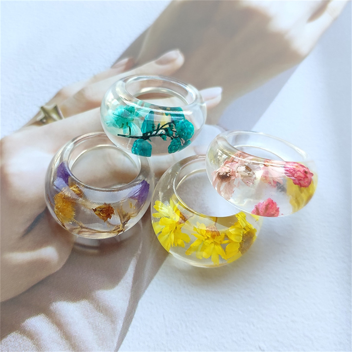 Transparent Resin Ring with Re - Women'S Real Y2K Fashion recension och pris