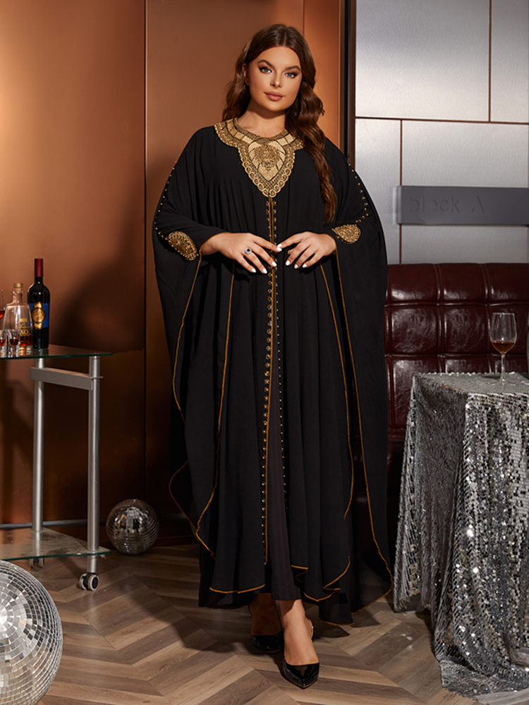 Fashion Hooded Beading Abaya M - Turkey Women Fashion recension och pris
