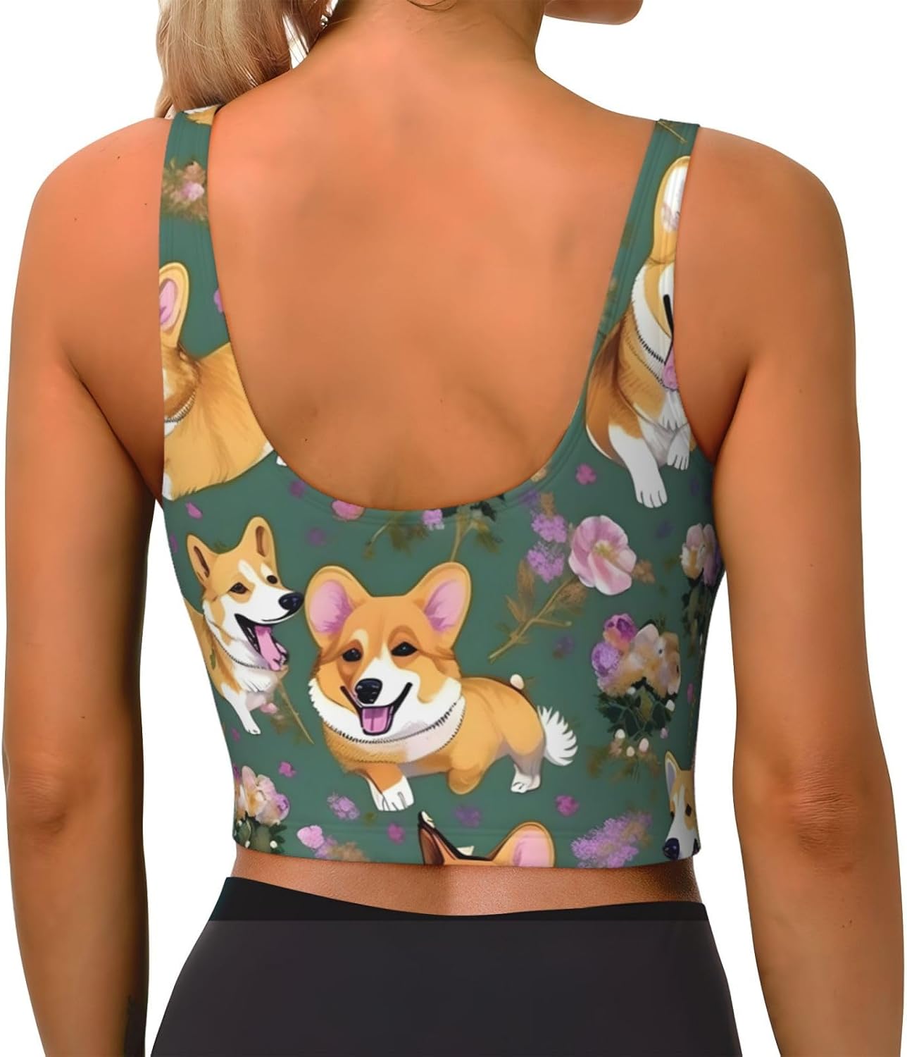 Corgi Floral Flowers Print Win - Women Fashion Vest recension och pris