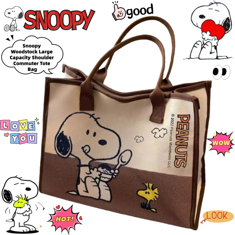 Snoopy Woodstock Cartoon Large - Canvas Tote Bag recension och pris