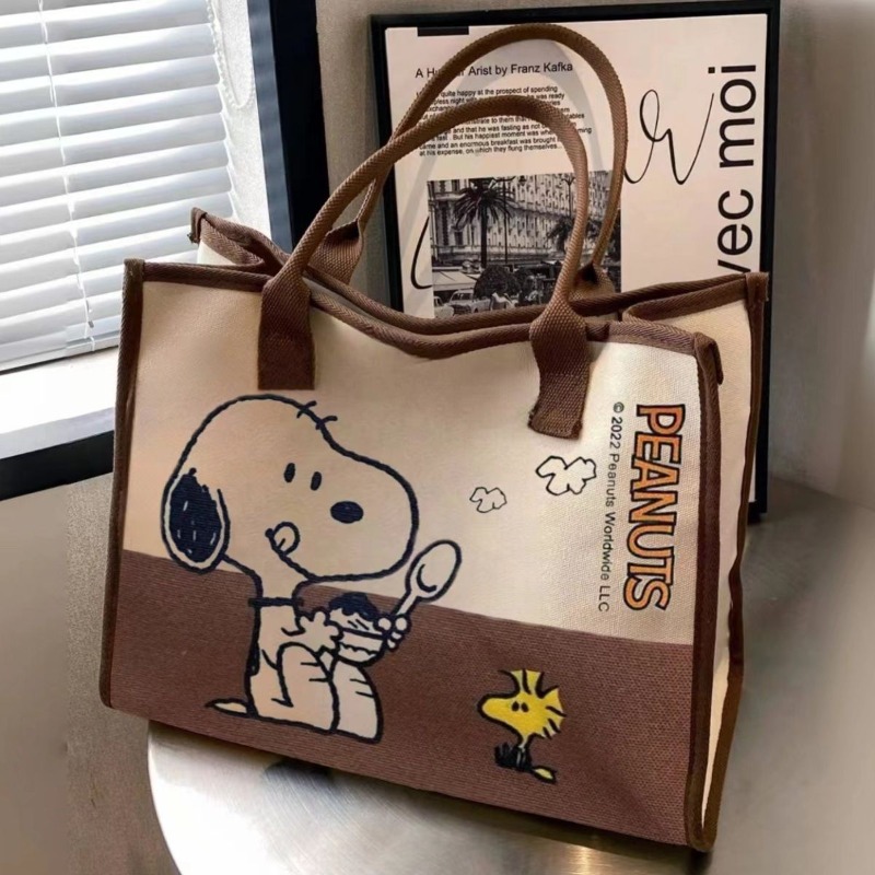 Snoopy Woodstock Cartoon Large - Canvas Tote Bag recension och pris
