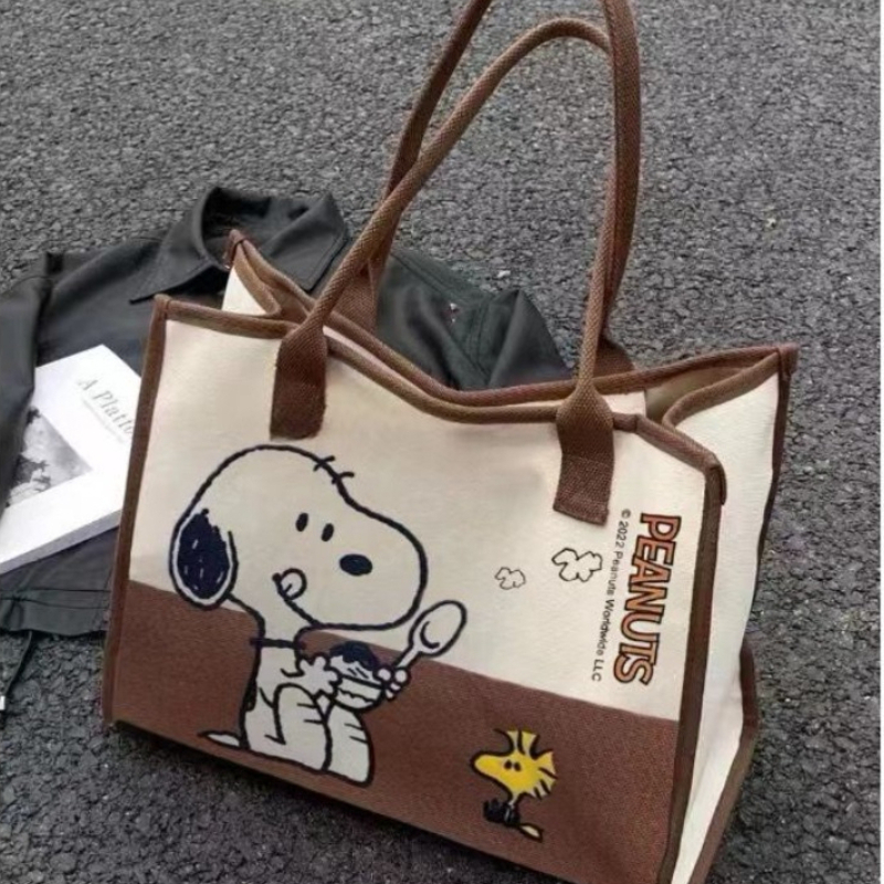 Snoopy Woodstock Cartoon Large - Canvas Tote Bag recension och pris