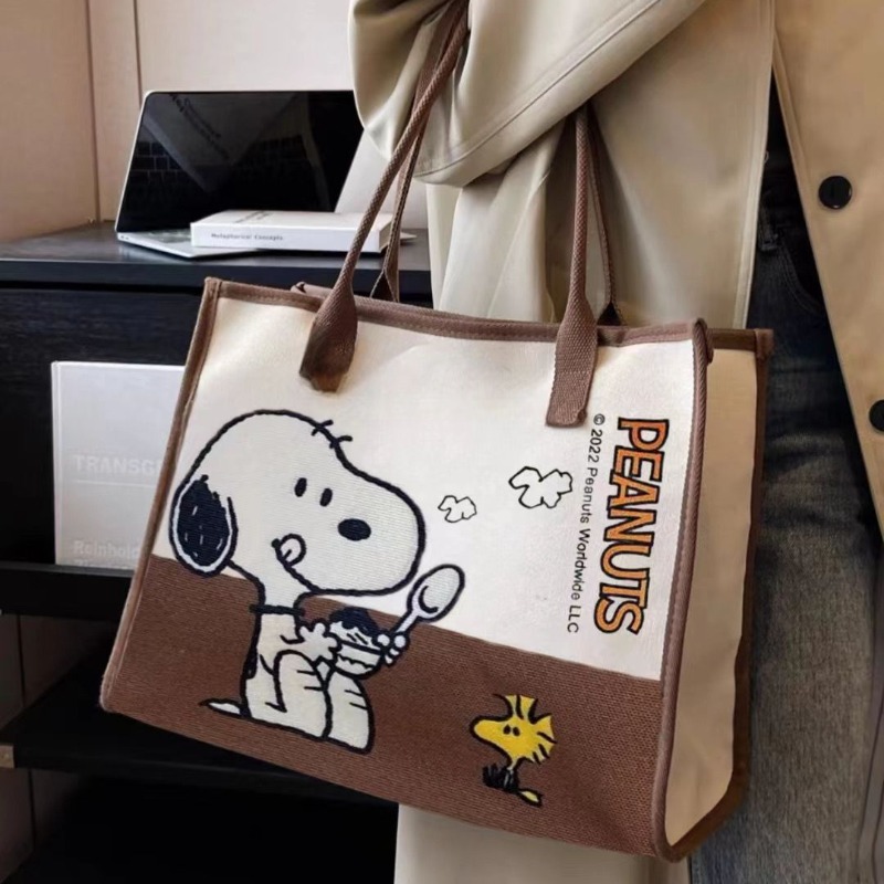 Snoopy Woodstock Cartoon Large - Canvas Tote Bag recension och pris