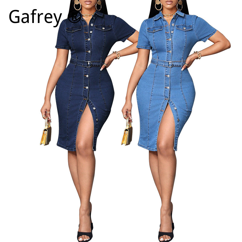 Women Denim Midi Dress Stretch - Women Fashion Jeans recension och pris