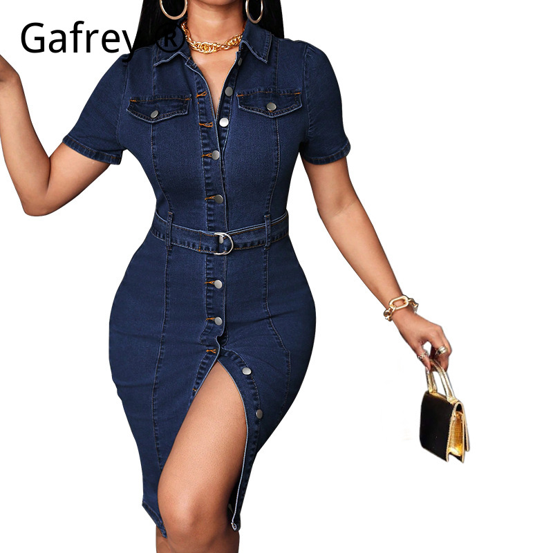 Women Denim Midi Dress Stretch - Women Fashion Jeans recension och pris