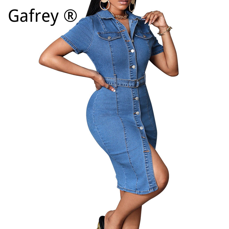 Women Denim Midi Dress Stretch - Women Fashion Jeans recension och pris