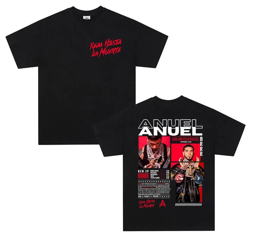 Rapper ANUEL AA Real Hastala M - Women'S Real Y2K Fashion recension och pris