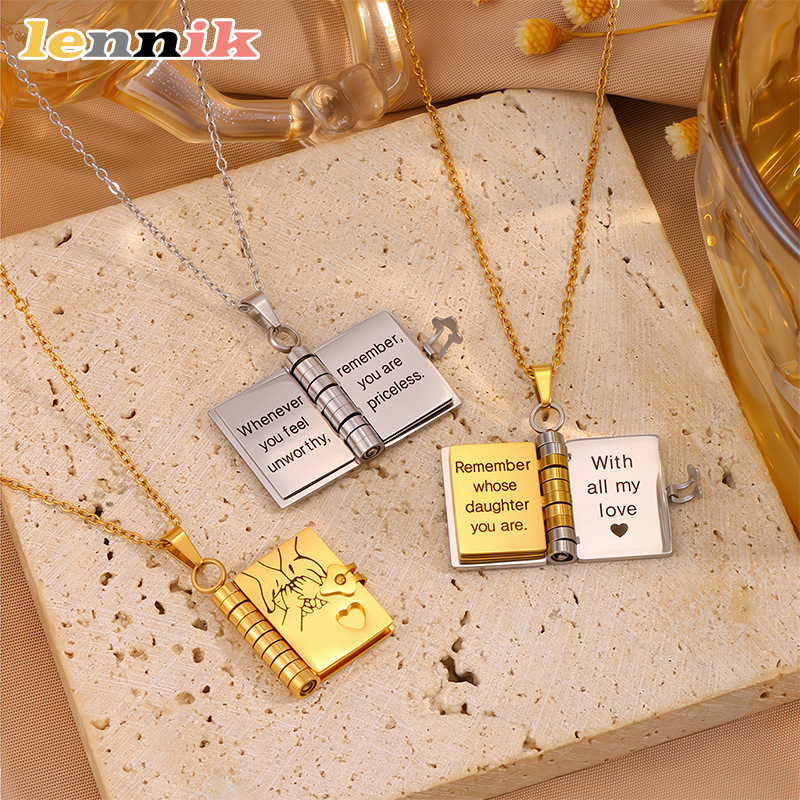 LENNIK Openable Book Necklace, - Women Fashion Open Now recension och pris