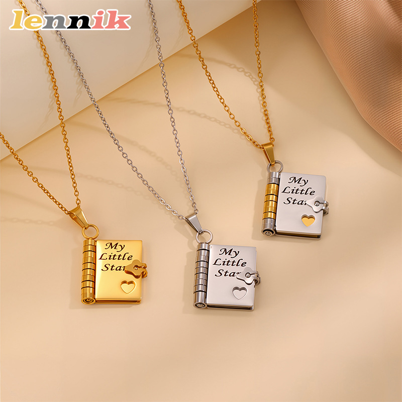 LENNIK Openable Book Necklace, - Women Fashion Open Now recension och pris