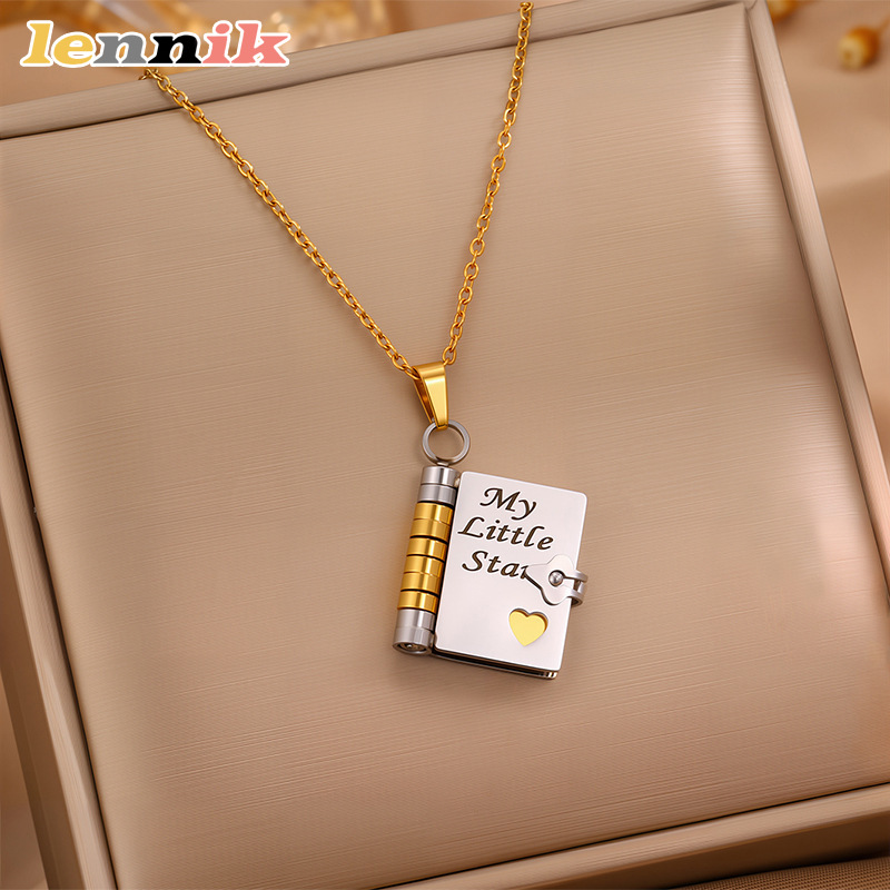 LENNIK Openable Book Necklace, - Women Fashion Open Now recension och pris