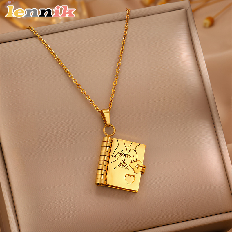 LENNIK Openable Book Necklace, - Women Fashion Open Now recension och pris