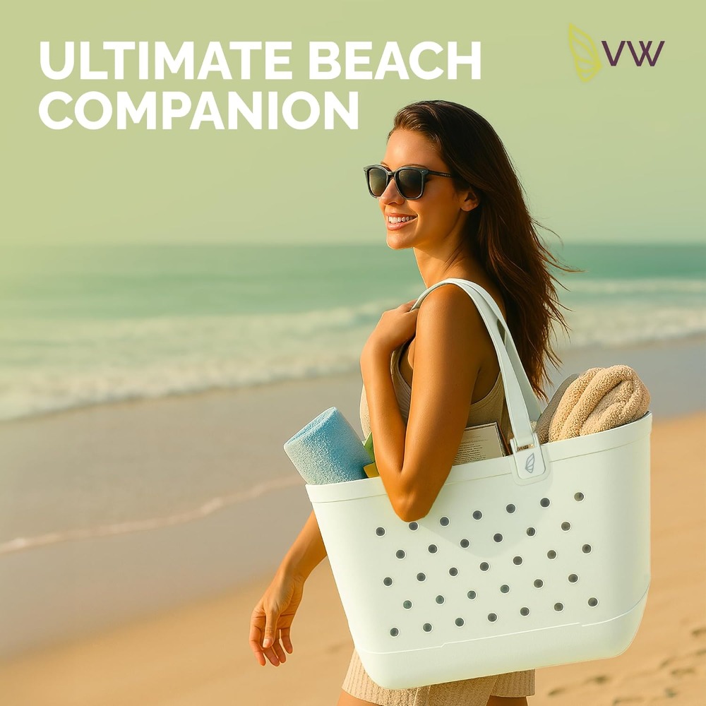 Large Rubber Beach Tote Bag -  - Canvas Tote Bag recension och pris