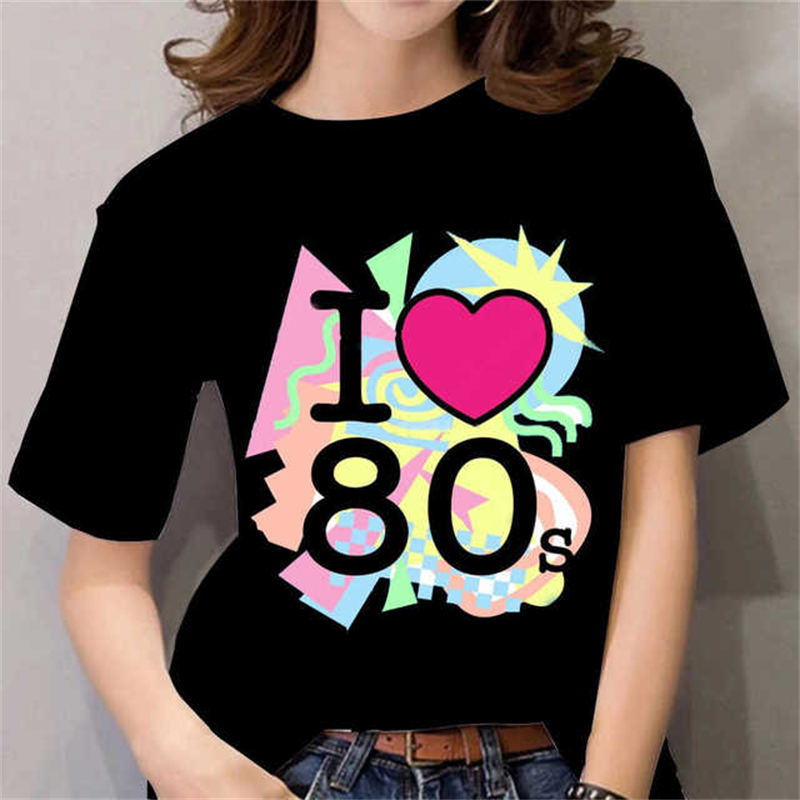 80s Womens T Shirt Femal Black - Women'S Fashion In The 80S recension och pris