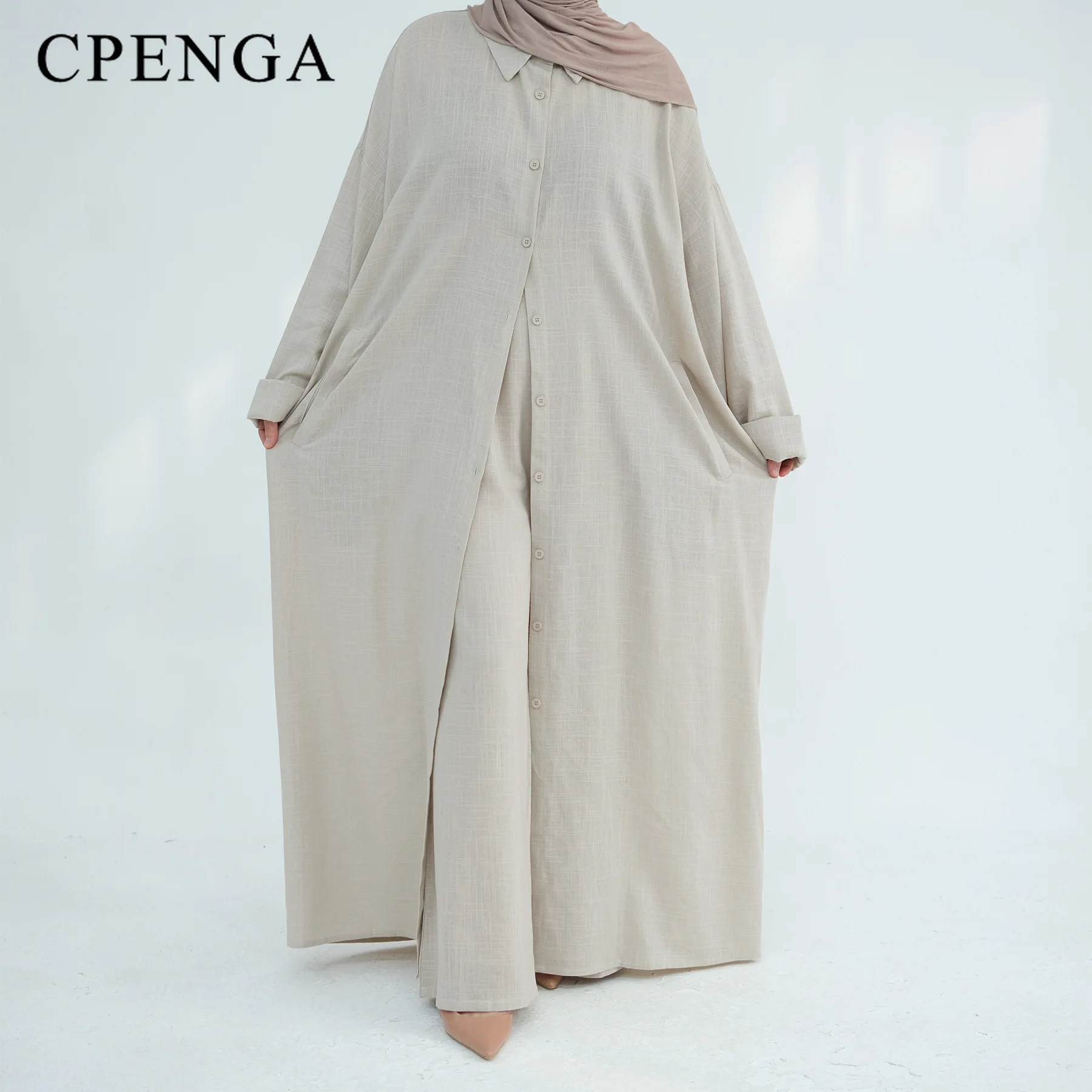 Ramadan Two Piece Linen Muslim - Turkey Women Fashion recension och pris