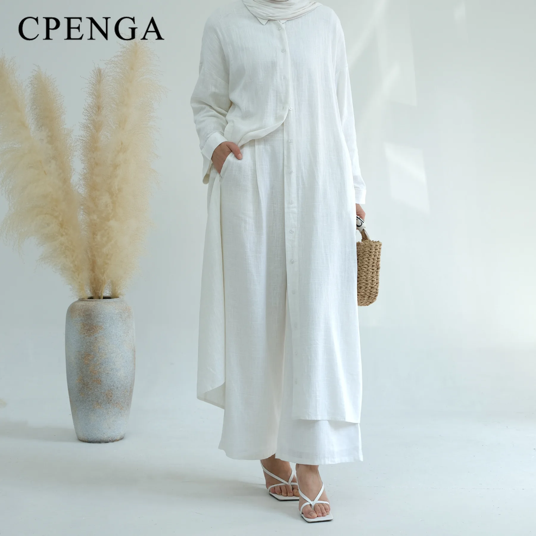 Ramadan Two Piece Linen Muslim - Turkey Women Fashion recension och pris