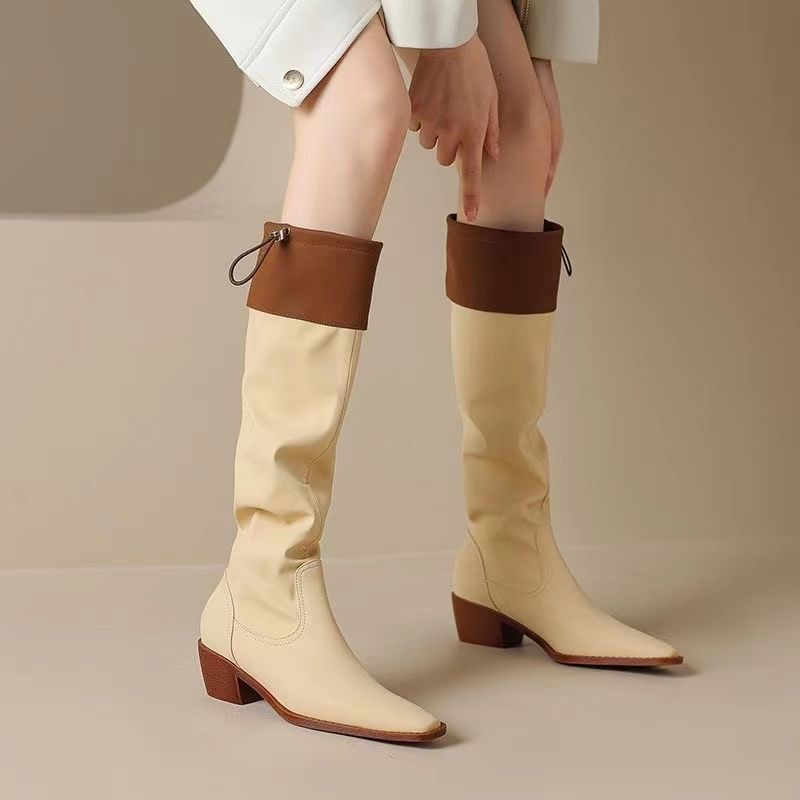 Apricot Square Toe Women's Lon - Women Fashion Korean recension och pris