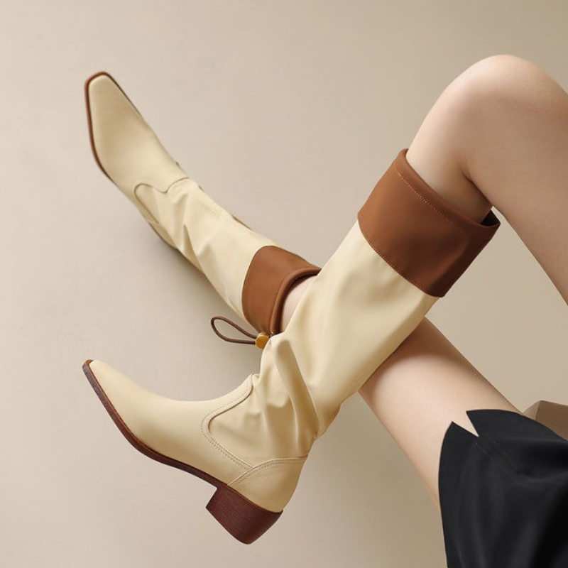 Apricot Square Toe Women's Lon - Women Fashion Korean recension och pris