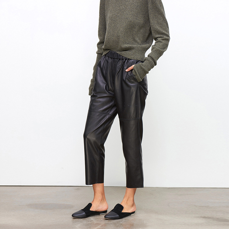Genuine Leather Harem Pants Wo - Women'S Real Y2K Fashion recension och pris