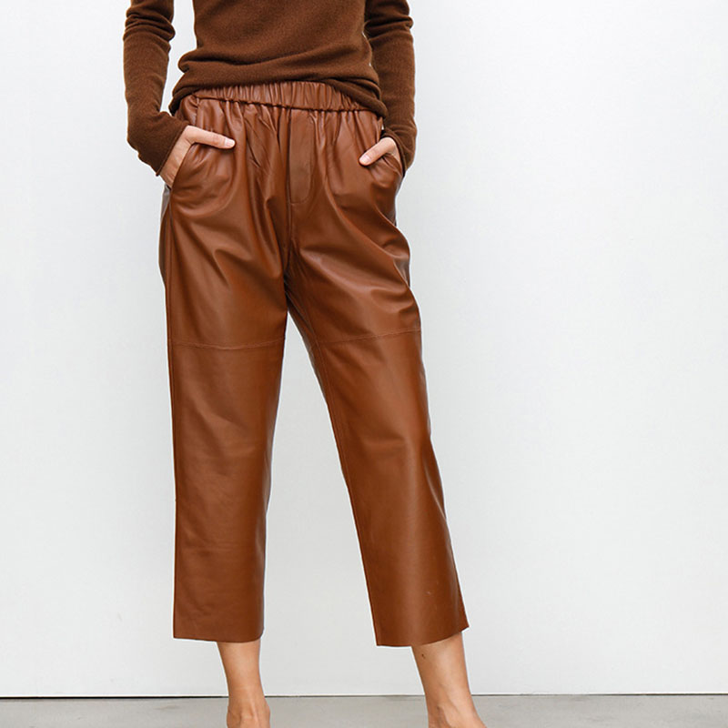 Genuine Leather Harem Pants Wo - Women'S Real Y2K Fashion recension och pris