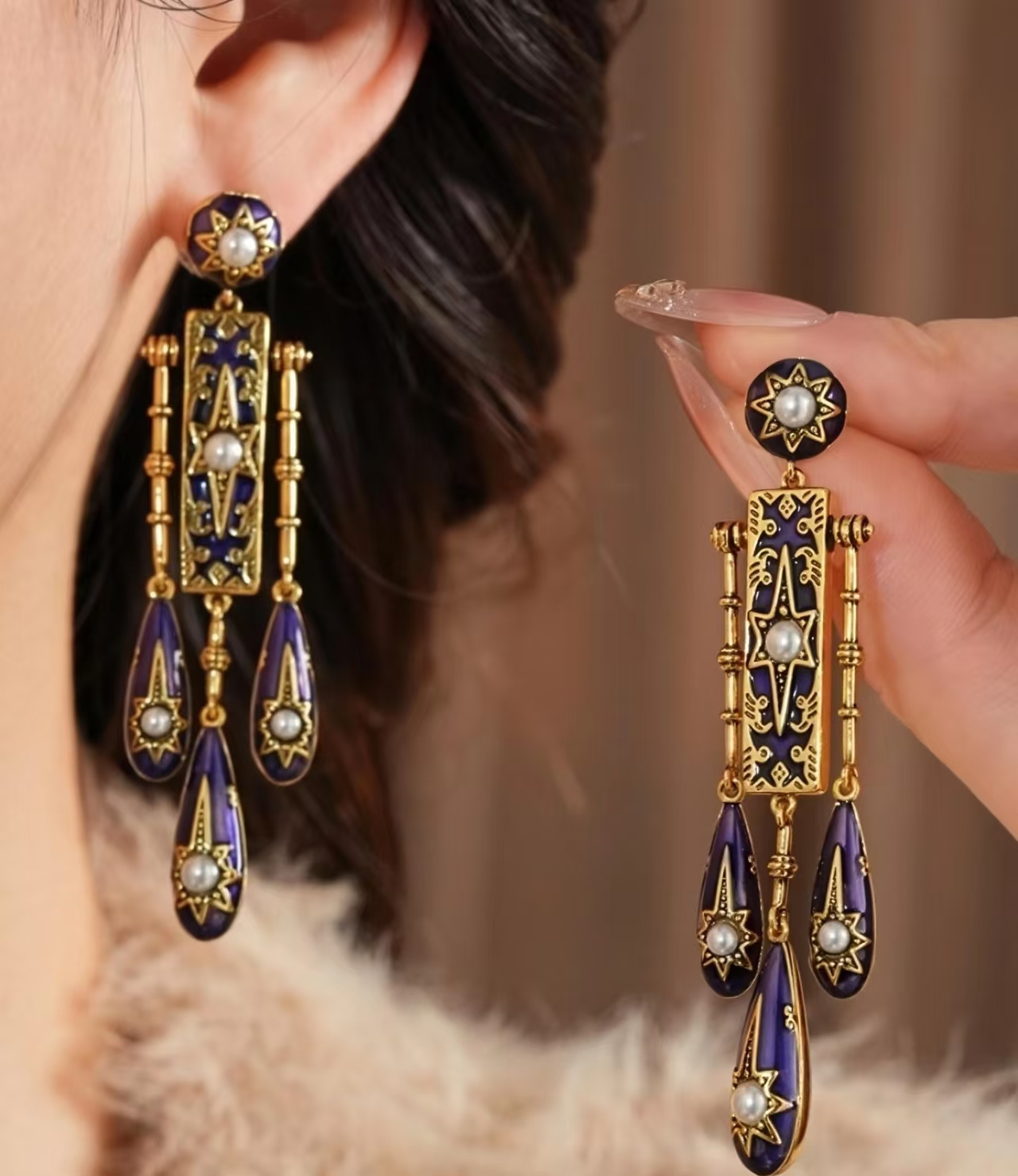 Retro Victorian Era Blue Ename - Women'S Fashion Victorian Era recension och pris