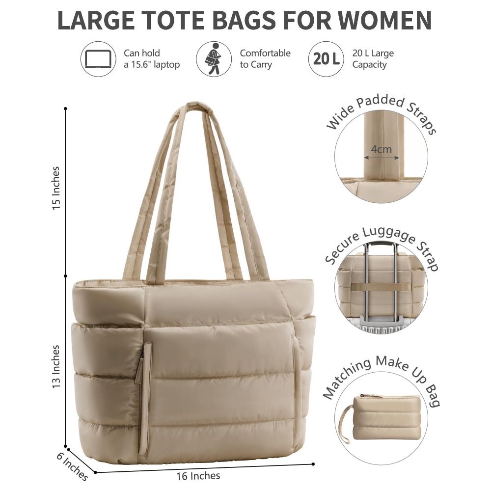 Large Capacity Puffer Tote Bag - Coin Purse Women recension och pris