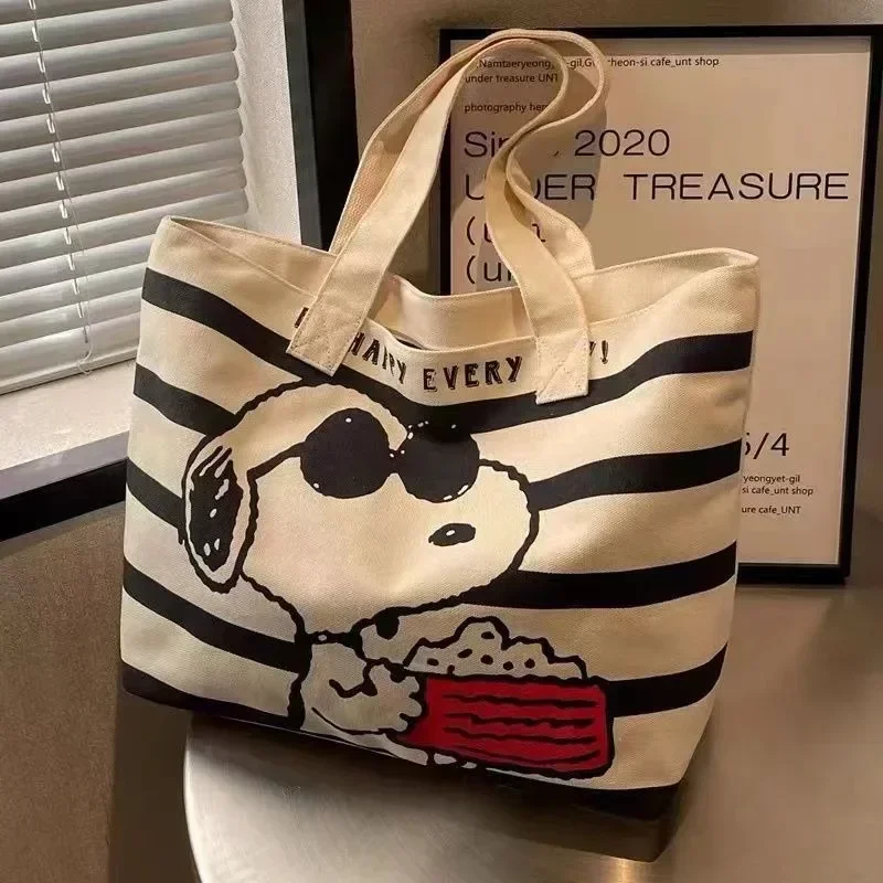 Snoopy Cartoon Large Capacity  - Canvas Tote Bag recension och pris