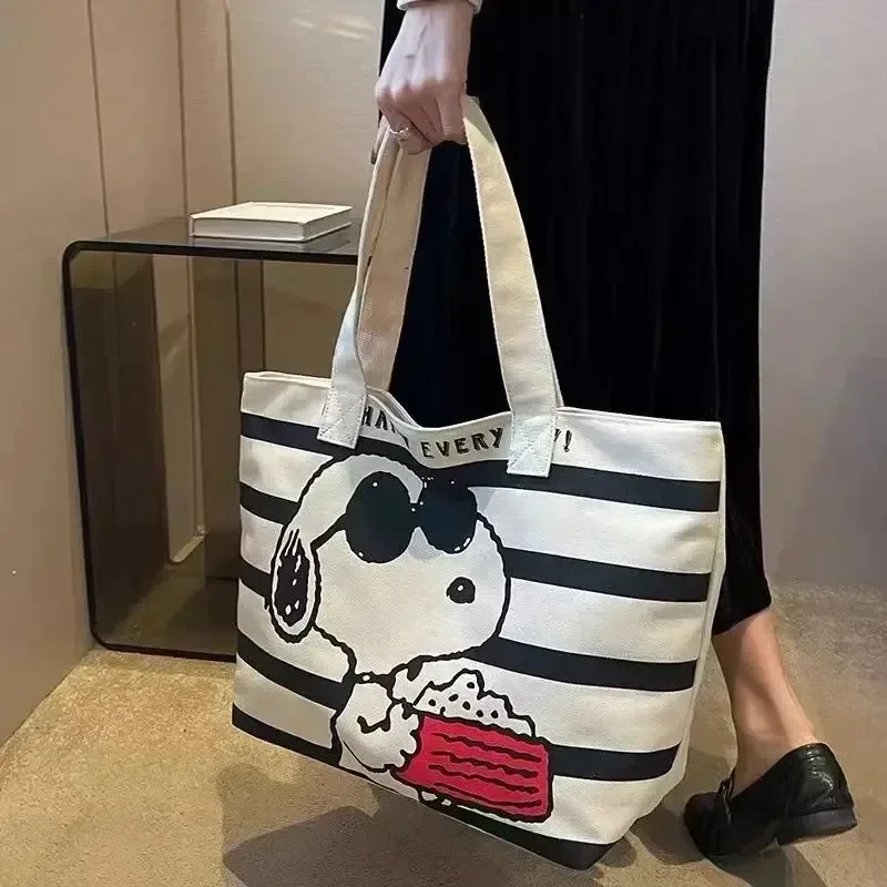 Snoopy Cartoon Large Capacity  - Canvas Tote Bag recension och pris