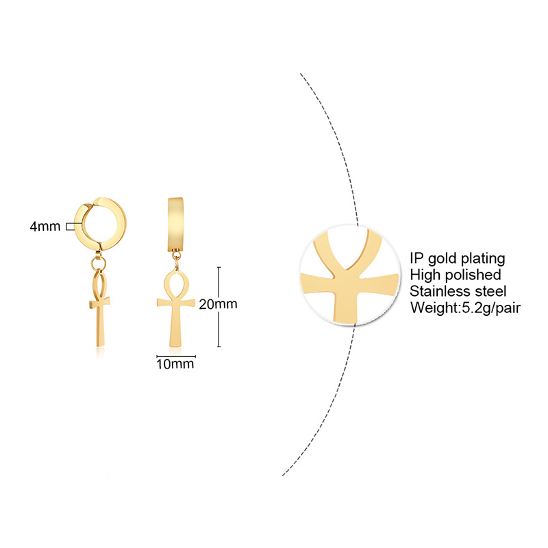 Gold Color Ankh Cross Earrings - Women Fashion Egypt recension och pris