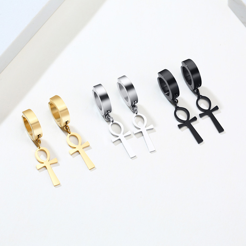 Gold Color Ankh Cross Earrings - Women Fashion Egypt recension och pris
