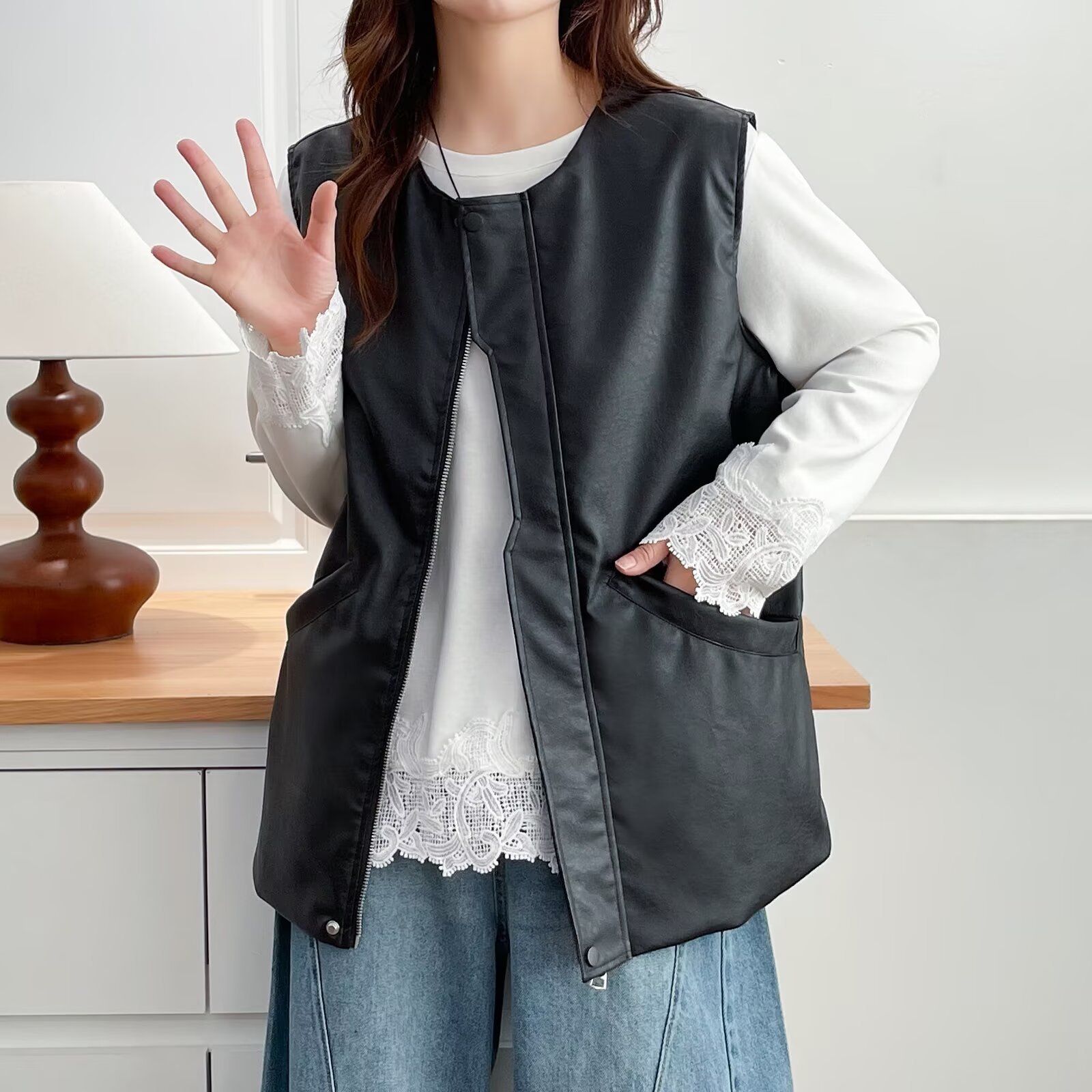 Fashion Plus Size Women's Leat - Women Fashion Vest recension och pris