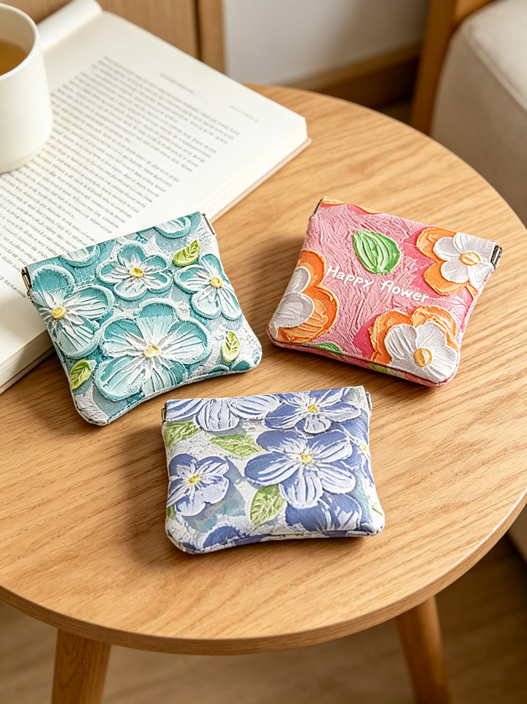 BUYLEMO Oil Painting Floral PU - Coin Purse Women recension och pris