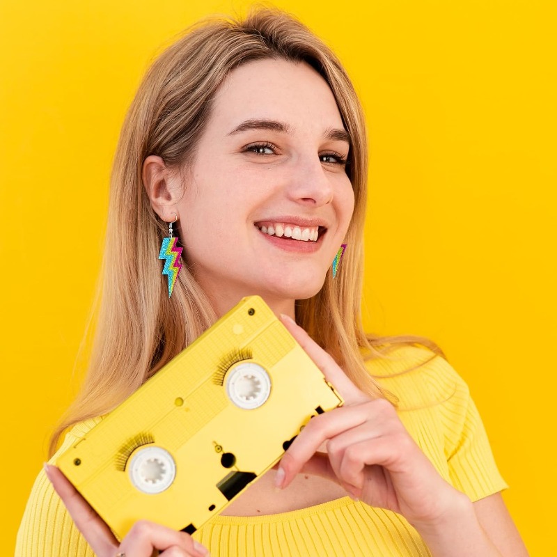 80s Neon Earrings for Women Ac - Women'S Fashion In The 80S recension och pris